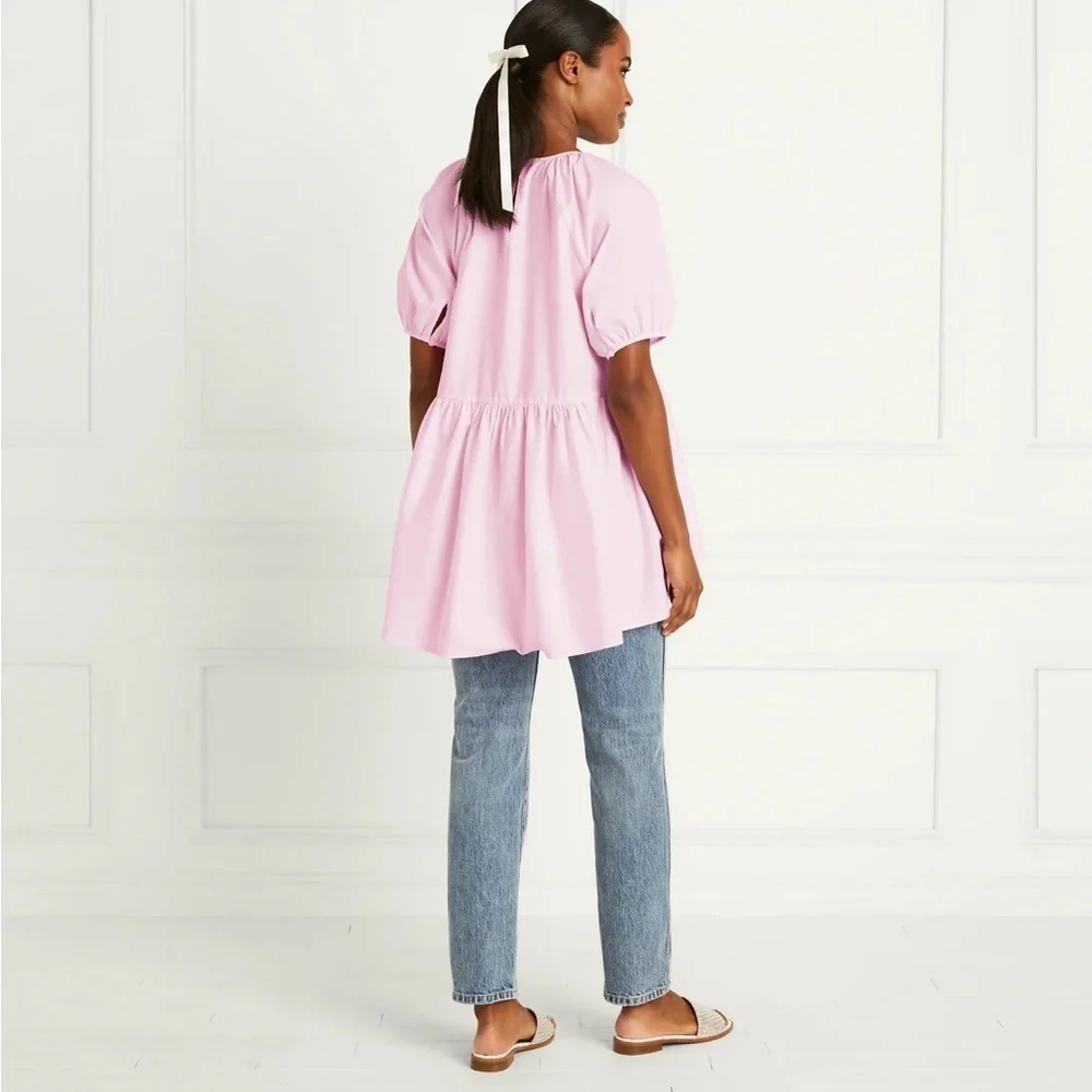 Hill House Francesca Puff Sleeve Top in Pink